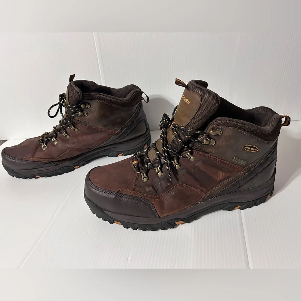 Skechers SN 65529 EWW leather traven hiking boots waterproof men size 16 - Picture 1 of 10